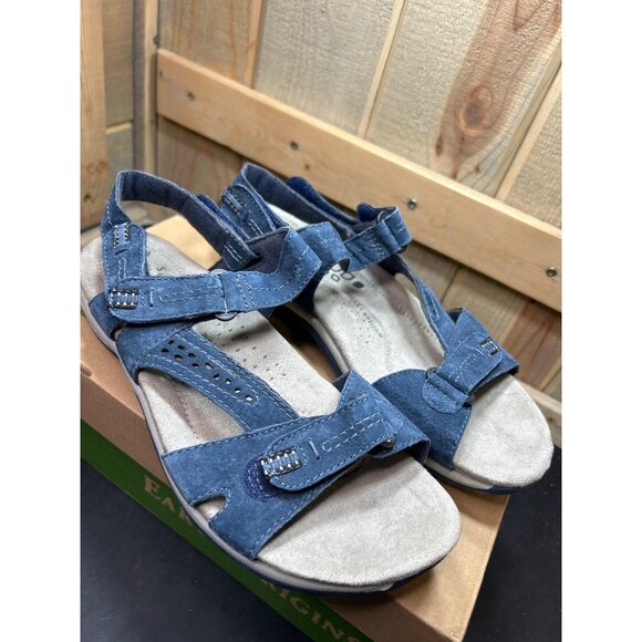 Womens Earth Origins Sullivan 9.5W Navy Pig Suede Sandals - Picture 3 of 9